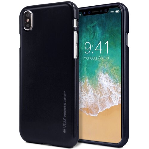  Gumijasti / gel etui Mercury i-Jelly Metal Case za Apple iPhone X / iPhone XS (5.8") - črni Cene