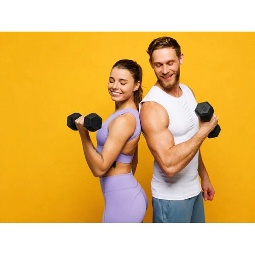MOVEPRO set heksagonalnih bučica 2 &amp;times; 3 kg &amp;ndash; utezi za vježbanje i fitness, crni Slike