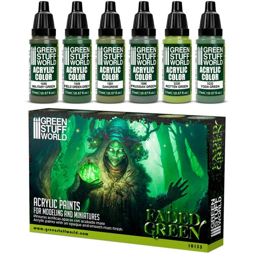 Green Stuff World Paint Set - Faded Green | Set Akrilnih Boja x6 Cene