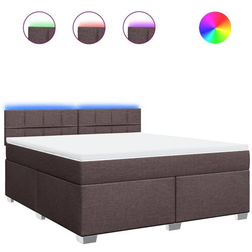 VidaXL Box spring postelja z vzmetnico temno rjava 180x200 cm blago, (21310909) Slike