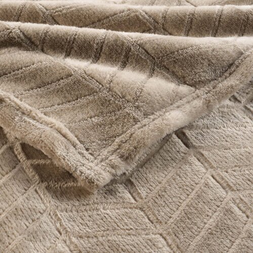 Douceur d int&amp;eacute;rieur Svetlo rjavo pregrinjalo iz mikroflanele 180x220 cm Arya &amp;ndash; Slike