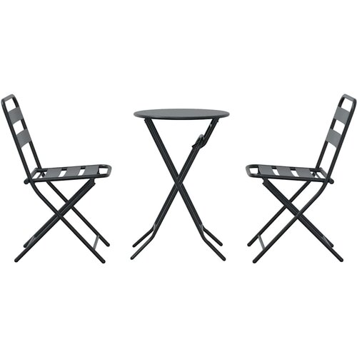 Bistro set za vrt 3 pcs Antracit Čelik Slike