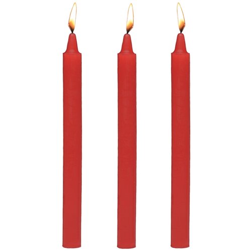 Master Series Fire Sticks Fetish Drip Candles Set of 3 Red Slike