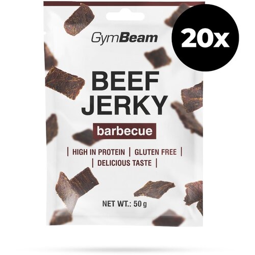GymBeam Su&scaron;ena govedina Beef Jerky 20 x 50 g BBQ Cene