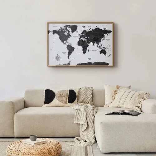  Plakat - Monochromatic Map 90x60 Zlatni okvir Slike