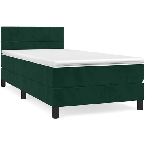 Box spring krevet s madracem tamnozeleni 90x200 cm bar&amp;scaron;unasti Slike