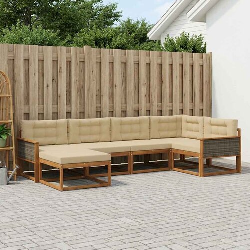  Set vanjskih sofa 6 pcs Prirodna i bež Cene
