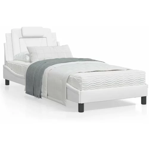  Krevet s madracem bijeli 80 x 200 cm od umjetne kože