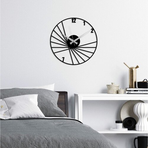 Wallity Zidni sat Linear, 49x49 cm, Crni Slike