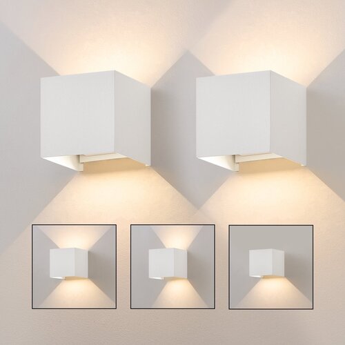Nettlife stenska LED svetilka 5W, 2 kosov - zidna svetilka za zunanjo/notranjo uporabo bela, nastavljivi dvojni snop, vodotesna IP65 230V 3000K, (5000219967) Cene