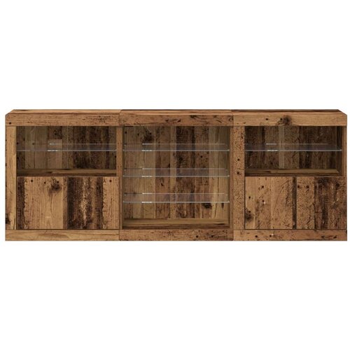  Bife s LED svjetlima Staro drvo 181 5x37x67 cm Obrađeno drvo Slike