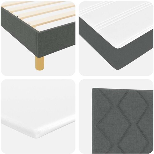 vidaXL Box Spring krevet s madracem tamno siva 200x200 cm tkanina Cene