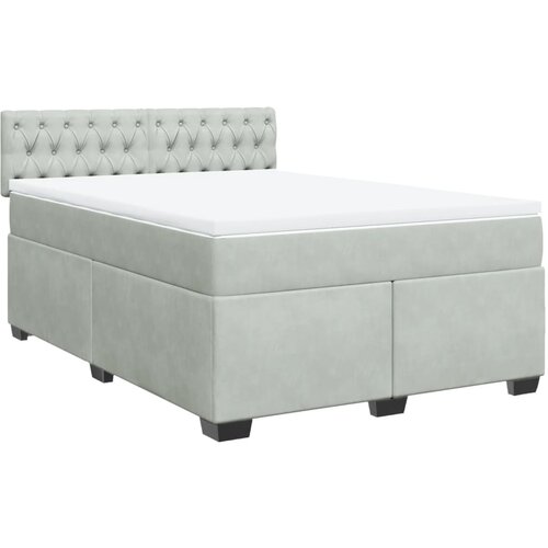 Maison Chic Box spring postelja - Vzmetna postelja z vzmetnico svetlo siva 160x200 cm žamet SL11151, (21901802) Cene