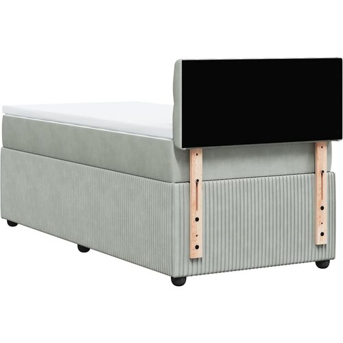 Box spring krevet s madracem svjetlosivi 90x190 cm bar&amp;scaron;unasti Slike