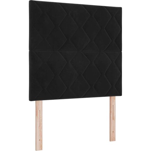 VidaXL Naslon za Glavo z Diamantskimi Bloki Črn 100 cm Velur, Naslon za Glavo z Diamantskimi Bloki Črn 200 cm Velur Slike