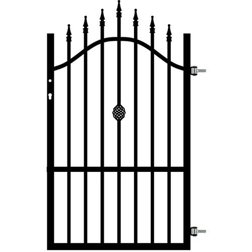 Rose vrata za ogradu rose desna (90 x 150 cm, crne boje, metal)
