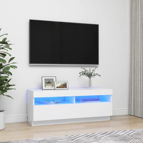 vidaXL TV ormarić s LED svjetlima bijeli 100 x 35 x 40 cm