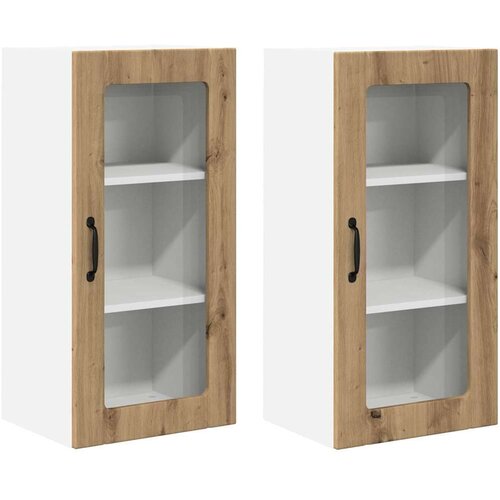  Zidni kuhinjski ormarić 2 pcs Umjetnički hrast 40 x 31 x 80 cm Slike