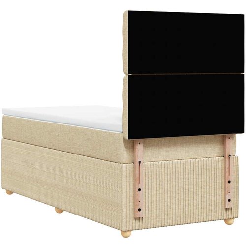  Krevet s oprugama i madracem krem 90 x 190 cm od tkanine Slike