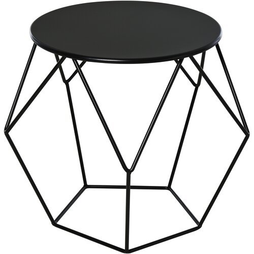 HOMCOM Kavna mizica za dnevno sobo nordijska minimalistična geometrijska oblika z veliko zgornjo ploščo, jeklena, 54x54x44cm, (20745567) Cene