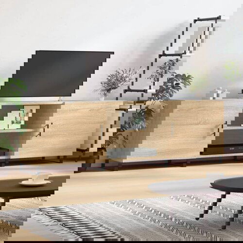 VidaXL TV omarica sonoma hrast 150x30x50 cm inženirski les Slike