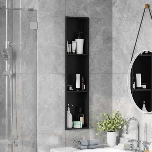 VidaXL ničica za tu&amp;scaron; crna 90 x 20 x 9.5 cm nehrđajući čelik Slike