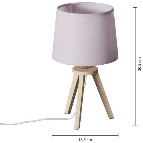 Atmosphera Stona lampa TRIPOD 1xE14/40W/230V borovina/ružičasta Slike