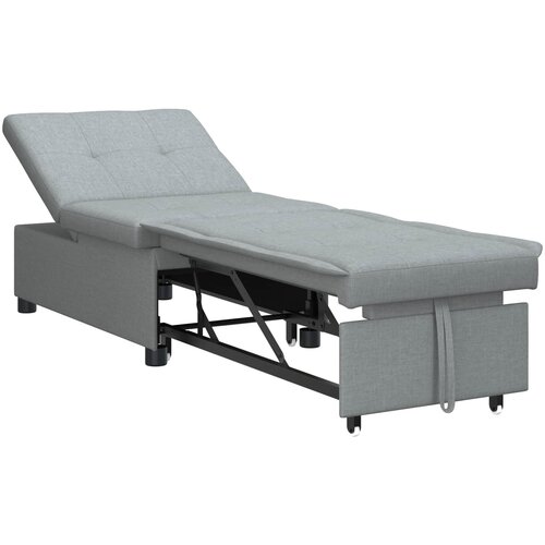  Krevet-sofa na razvlačenje Svijetlo siva 194 x 50 x 82 cm Slike