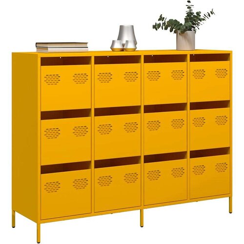 vidaXL Komoda senf žuta 135x39x103,5 cm hladno valjani čelik Cijene