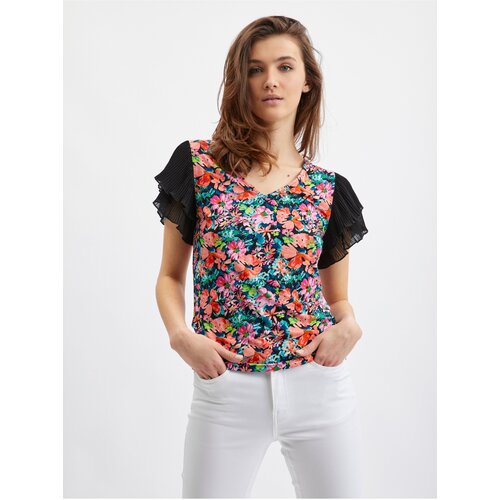 Orsay Blue-Black Ladies Floral Blouse - Women Cene