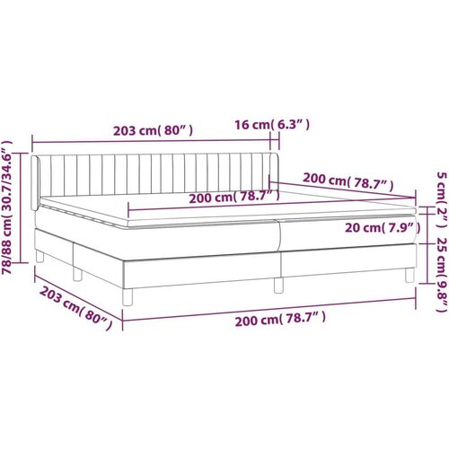  Krevet s oprugama i madracem krem 200 x 200 cm od tkanine Slike