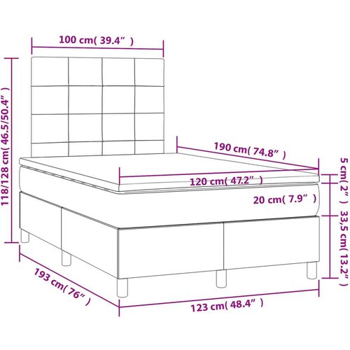 VidaXL Krevet s oprugama i madracem tamnoplavi 120 x 190 cm bar&amp;scaron;un Slike