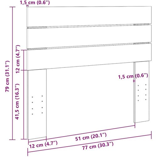 VidaXL uzglavlje 75 cm puno drvo hrast Slike