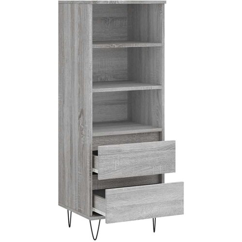  Visoka komoda boja hrasta 40x36x110 cm od konstruiranog drva Siva Slike