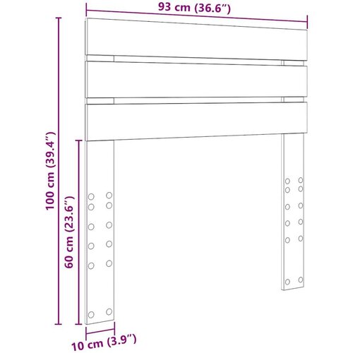  Uzglavlje s uzglavljem Staro drvo 90 cm Konstruirano drvo Slike