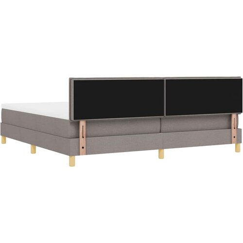  LED Box Spring Krevet Sivo-smeđa 200 x 200 cm tkanina Slike
