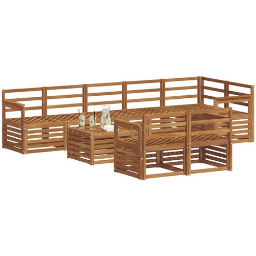  Set vanjskih sofa 9 kom. Prirodna Poliester Slike