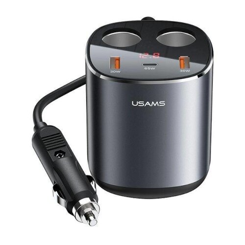 Usams CAR SPLITTER 2XUSB-A 1XUSB-C 245W ZA POLNJENJE SIVA, (22007605) Slike