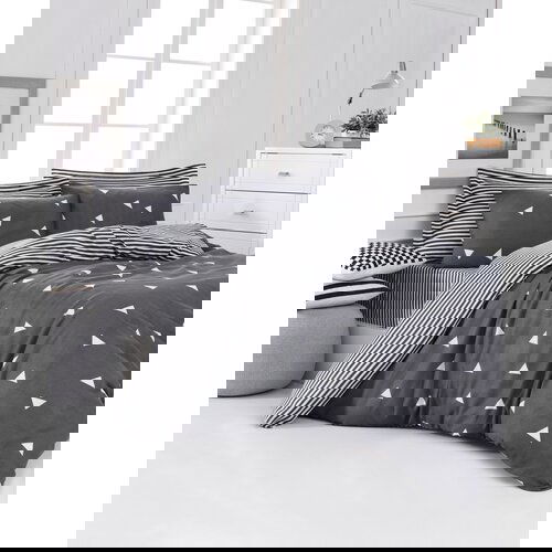 Aberto Design komplet posteljina Üçgen, 200x220 cm, Siva-Bela Cene
