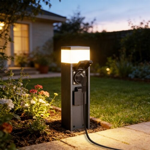 Brilagi Spolja&amp;scaron;nja lampa sa 2 SCHUKO utičnice PILLAR 1xG9/11W/230V IP44 antracit Slike
