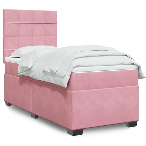vidaXL Box spring postelja z vzmetnico roza 80x200 cm žamet Cene