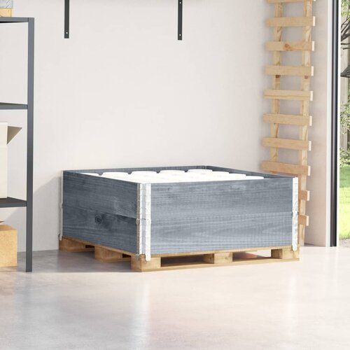 vidaXL Paletni okvirji 2 kosa sivi 100x100 cm trdna borovina Cene
