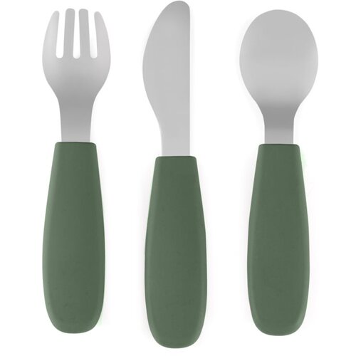 Petite&Mars Take&Match Stainless Steel Cutlery Set pribor za otroke Misty Green 12m+ 3 kos Cene