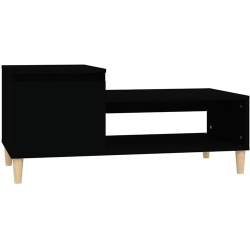 Maison Chic Klubska mizica - kavna mizica - Nizka mizica Črna 100x50x45 cm inženirski les, (21755124) Cene