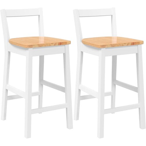 VidaXL Barski stoli 2 kosa beli masivni les guma, (5000297091) Slike