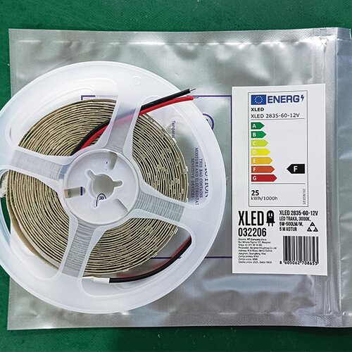 Xled 2835-60-12V Led traka,3000K,5W-500lm/m,5 m kotur Slike