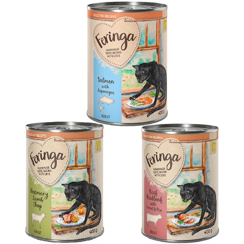  Ekonomično pakiranje Feringa Selected Recipes 24 x 400 g - Mje&scaron;ovito pakiranje: janjetina, govedina, losos Cijene