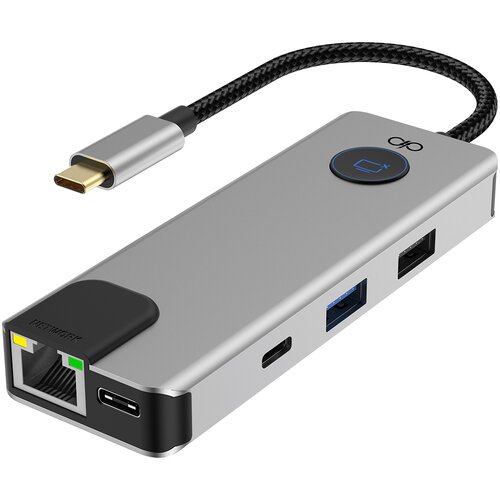 Oem Force Power, USB-C PD 100W večvratni hub 7 v 1 Ethernet RJ45 / 2 USB-A / 2 USB-C / HDMI, Siva, (5000185078) Cene