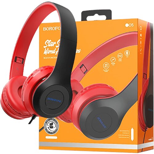 Borofone Slušalice sa mikrofonom, 3.5 mm, dužina kabela 1.2 met. – BO5 Star sound Red Cijene