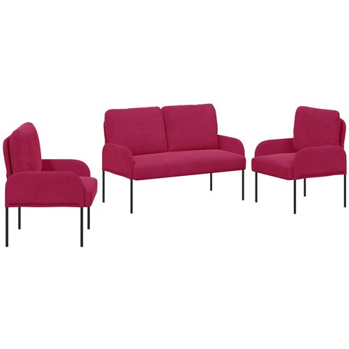vidaXL Setovi sofa 3 pcs Vinska crvena 115 x 56 x 80 cm Šperploča - boja crnog vina Cene